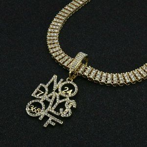 14k Gold No Days Off 30" Tennis Chain + Pendant